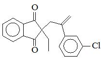2-[2-(3-氯苯基)丙-2-烯-1-基]-2-乙基茚滿-1,3-二酮；
2-[2-(3-Chlorophenyl)-2-propen-1-yl]-2-ethyl-1H-indene-1,3(2H)-dione；
CPED